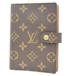 LOUIS VUITTON Logo Agenda PM Day Planner Cover Monogram Brown R20005 09ZA133